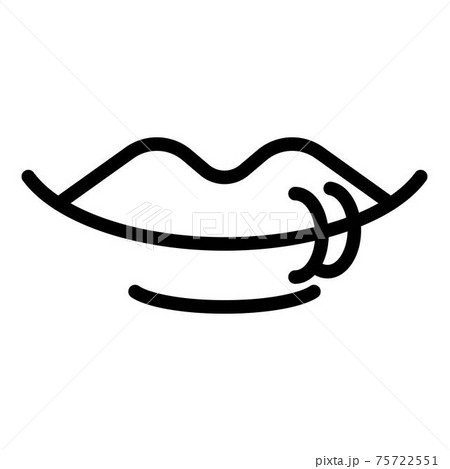 Woman lips piercing icon, outline style 75722551