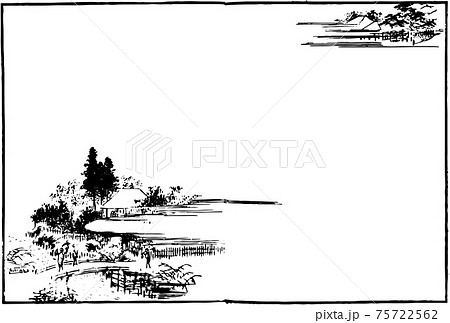 江戸の風景画：水車小屋 75722562