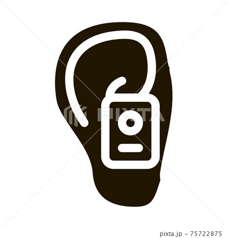 Earphone in Ear Icon Vector Glyph Illustration 75722875