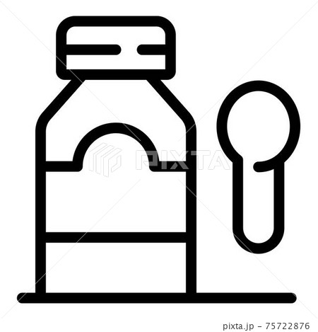 Cure syrup bottle icon, outline style 75722876