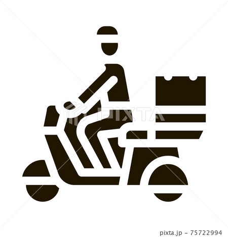 Courier Delivery on Motorcycle Icon Vector Glyph Illustration Courier Delivery on Motorcycle Icon Vector Glyph Illustration 75722994