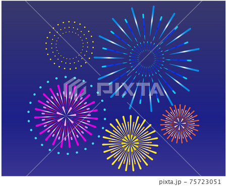 打ち上げ花火のベクターイラスト 75723051