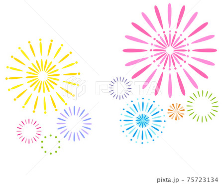 打ち上げ花火のベクターイラスト 75723134