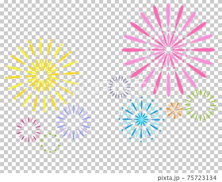 打ち上げ花火のベクターイラスト 75723134