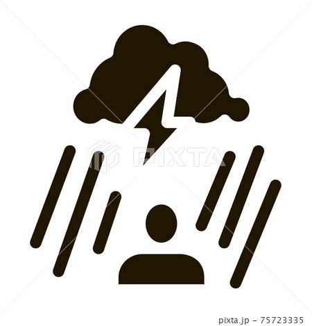 Rainy Cloud Man Icon Vector Glyph Illustration 75723335