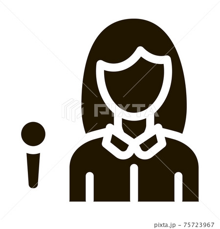 Reporter Woman Icon Vector Glyph Illustration 75723967