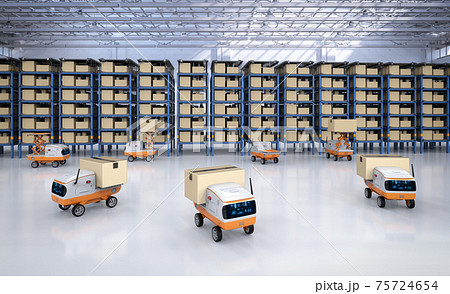 delivery robots carry boxes 75724654