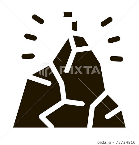 Flag On Mountain Icon Vector Glyph Illustration Flag On Mountain Icon Vector Glyph Illustration 75724810