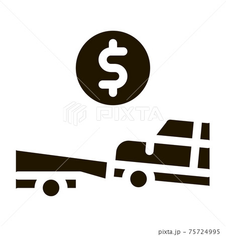Evacuate Car Coin Icon Vector Glyph Illustration 75724995
