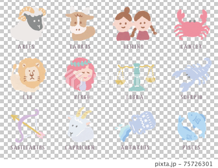 12 Constellation Illustration 75726301