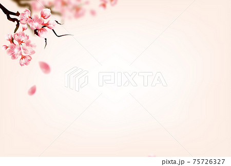 ノスタルジックなアジアの花の背景イラストのイラスト素材