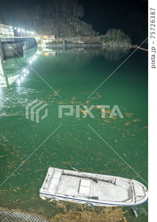 音水湖、引原ダムの幻想的な夜景（庫県宍粟市波賀町）※作品コメント欄に撮影位置 75726387