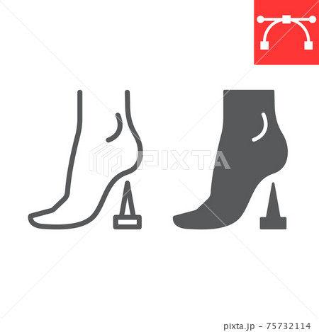 Tetanus line and glyph icon, vaccination and foot and nail, lockjaw vector icon, vector graphics, editable stroke outline sign, eps 10. Tetanus line and glyph icon, vaccination and foot and nail, lockjaw vector icon, vector graphics, editable stroke outline sign, eps 10. 75732114