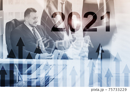 Arrows up 2021. Business Abstract background. Arrows up 2021. Business Abstract background. 75733229