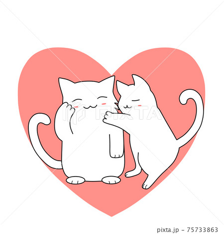 ラブラブな猫のイラスト素材 [75733863] - PIXTA