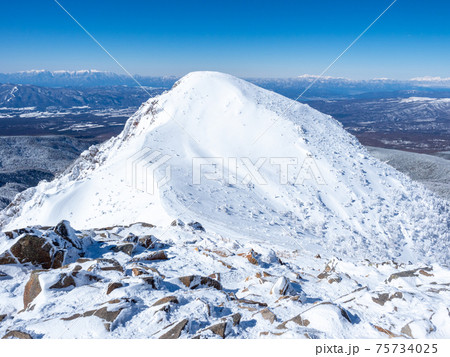 八ヶ岳 天狗岳 雪山の写真素材