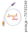 Spanish language class concept illustration and lettering. 75735240