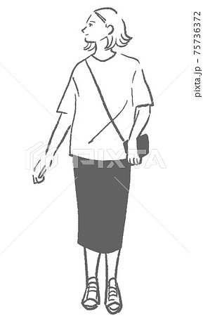Fashion illustration of young woman 75736372