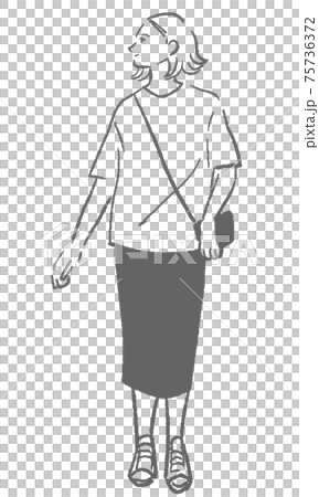 Fashion illustration of young woman 75736372
