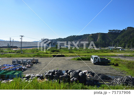 2020年、釜石駅から陸前山田駅までの三陸鉄道リアス線風景と車窓からの風景 75737906