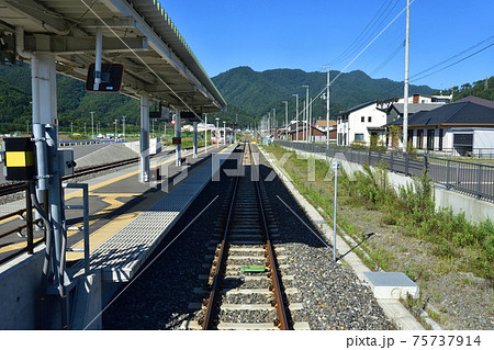 2020年、釜石駅から陸前山田駅までの三陸鉄道リアス線風景と車窓からの風景 75737914
