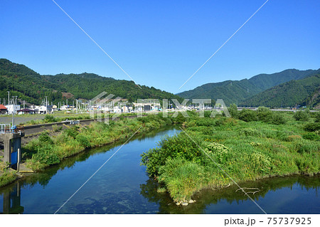 2020年、釜石駅から陸前山田駅までの三陸鉄道リアス線風景と車窓からの風景 75737925