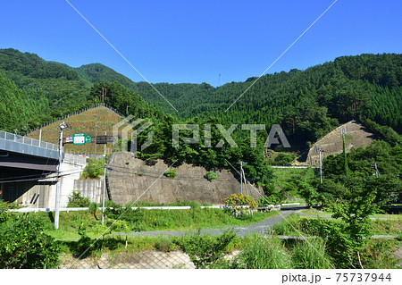 2020年、釜石駅から陸前山田駅までの三陸鉄道リアス線風景と車窓からの風景 75737944