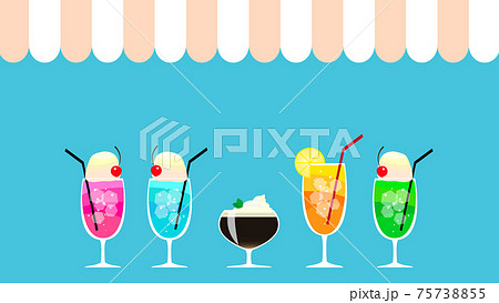 カフェドリンクメニューのイラスト素材 75738855
