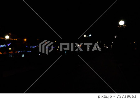 Luminous street lanterns in park at night Luminous street lanterns in park at night 75739663