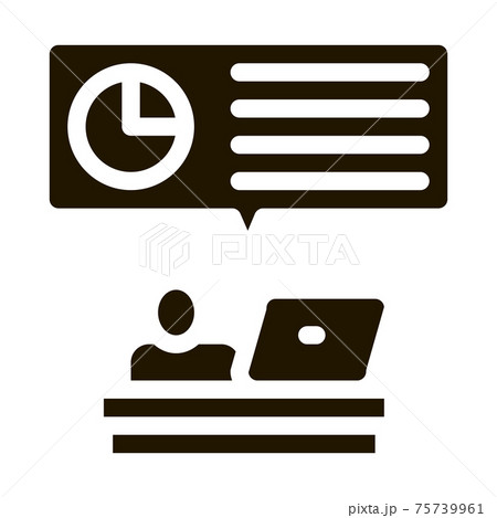 Analytics On Computer Screen Icon Vector 75739961