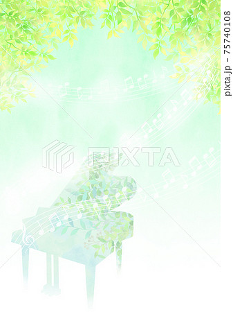 新緑と初夏のピアノ イメージのイラスト素材