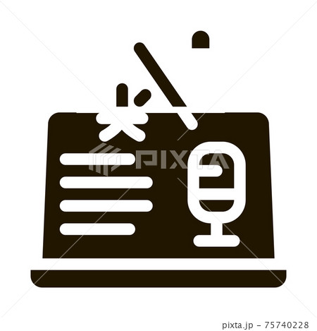 Laptop Translation Program Icon Vector 75740228