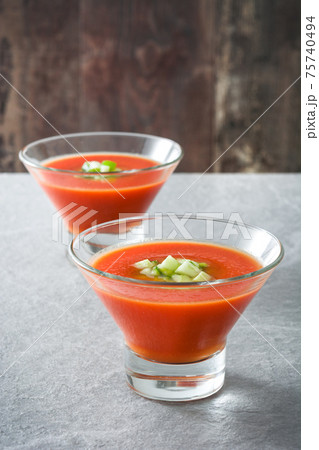 Traditional Spanish gazpacho soup Traditional Spanish gazpacho soup 75740494