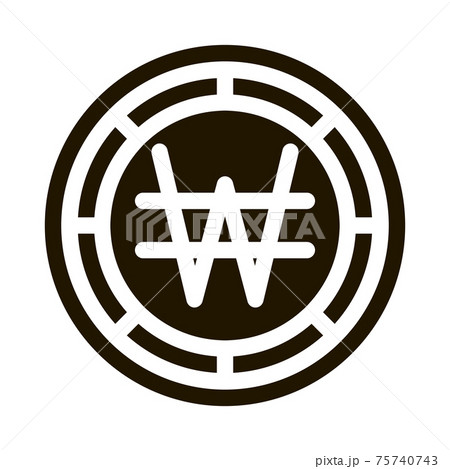 Krw Won Currency Icon Vector Glyph Illustration 75740743