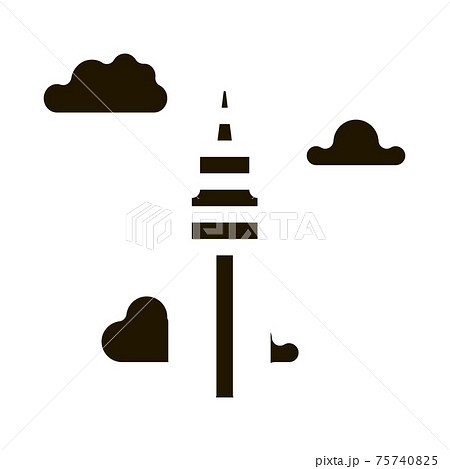 Korean Tower Icon Vector Glyph Illustration 75740825