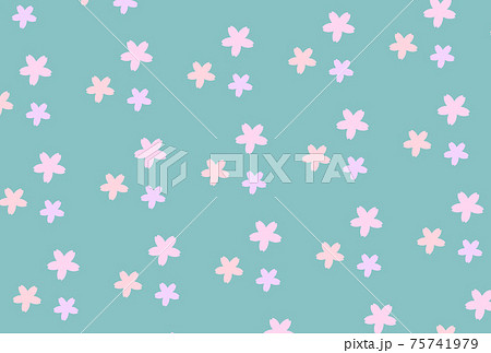 小さい 桜 花びら かわいい 背景 和風 壁紙のイラスト素材