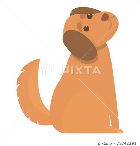Playful dog action icon, cartoon style 75742291