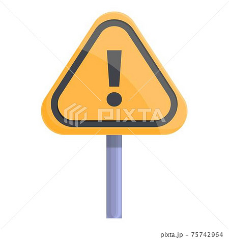 Exclamation attention sign icon, cartoon style 75742964