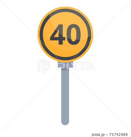 Road construction speed limit icon, cartoon style Road construction speed limit icon, cartoon style 75742989