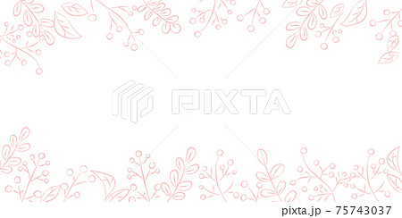 pink_leaf_frame_large_wide_horizontal ピンク 葉 フレーム  75743037