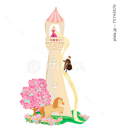 The Princess In The Tower Is Waiting For The Stock Illustration