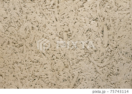 Painted recycled compressed wood chippings board, Oriented Strand Board, fiberboard texture, texture, background 75743114