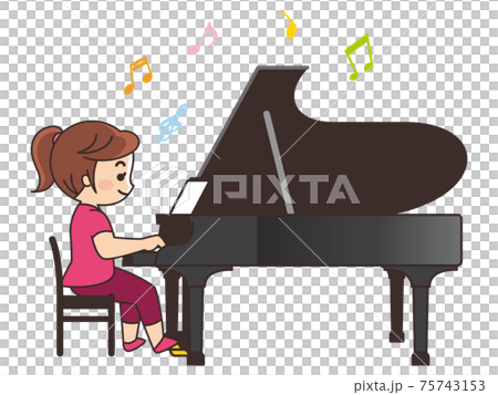 ピアノを演奏する女性　ピアニスト 75743153