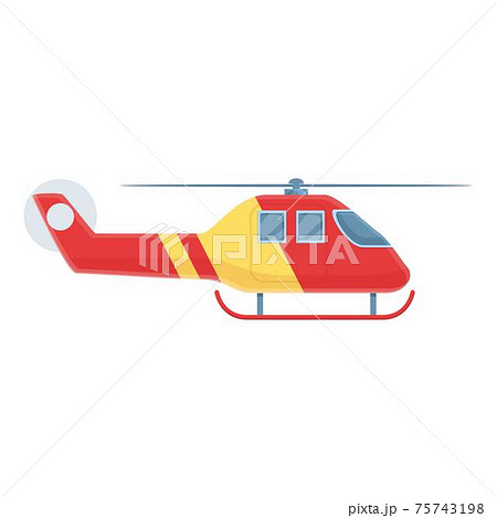 Hospital rescue helicopter icon, cartoon style 75743198