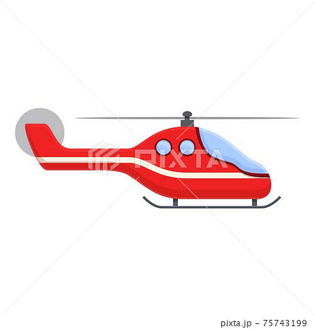 Coast rescue helicopter icon, cartoon style Coast rescue helicopter icon, cartoon style 75743199
