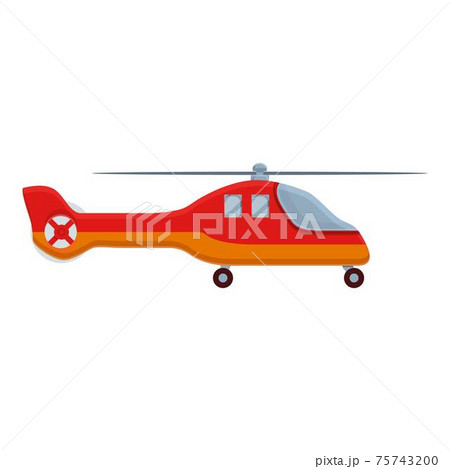 Aerospace rescue helicopter icon, cartoon style 75743200