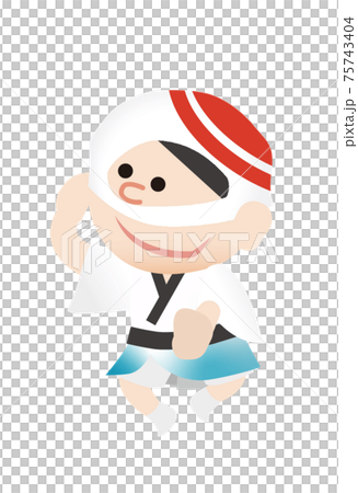 阿波踊りを踊る男性 75743404