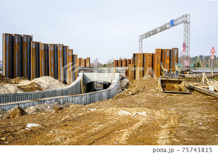 construction of a pedestrian tunnel under the highway construction of a pedestrian tunnel under the highway 75743815