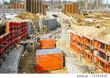 use of concrete formwork in the construction of a pedestrian tunnel under the motorway use of concrete formwork in the construction of a pedestrian tunnel under the motorway 75743816