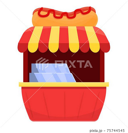 Hot dog shop icon, cartoon style 75744545